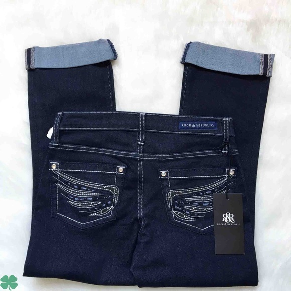 NWT Rock & Republic Mid Rise Capri Jeans Size 6 - Picture 2 of 9